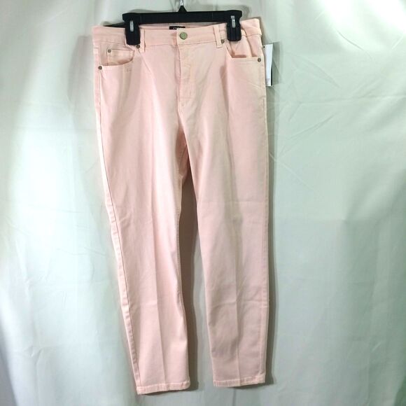 NEW Jones New York Lexington Ankle Jeans Sz 14 Pink NWT Secret Slimming Stretch - Picture 2 of 5